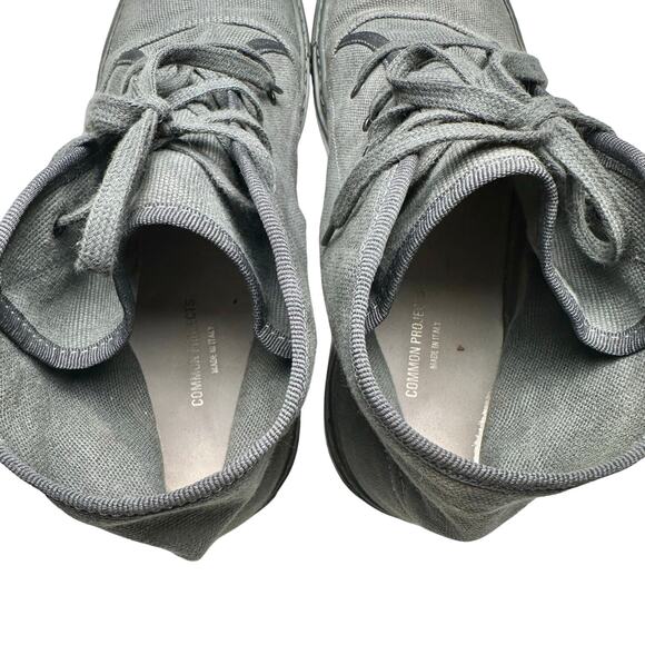 Common Projects | Men | Gray Canvas Lace Up Hi-Top Safari Boots | EU 43 US 10 - Picture 8 of 16
